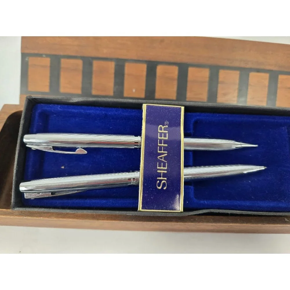 Vintage Schaeffer Personalized Pen and Pencil Set In Wooden Box